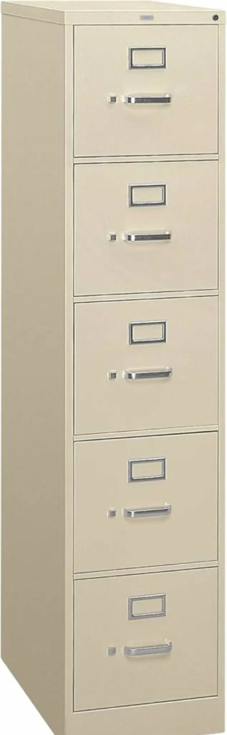 HON 4-Drawer Locking Vertical File Cabinet, 26.5" Deep Black Metal Filing Cabinet for Letter & Hanging Files, Secure Storage Solution