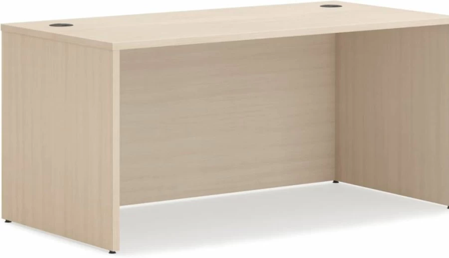 HON Mod Executive Desk 60" W x 30" D Modern Office Desk with Cord Management, Thick Wooden Laminate, Desert Oak Finish, Large Computer Workstation
