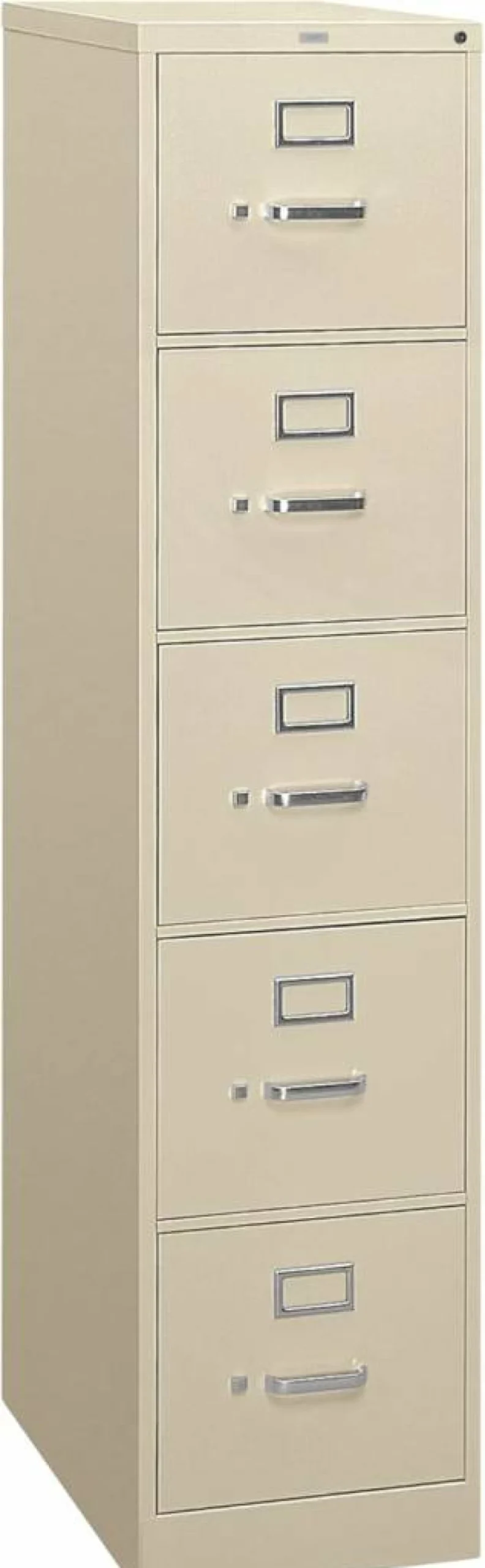 HON 4-Drawer Locking Vertical File Cabinet, 25" Deep Black Metal Filing Cabinet for Letter & Hanging Files, Secure Storage Solution