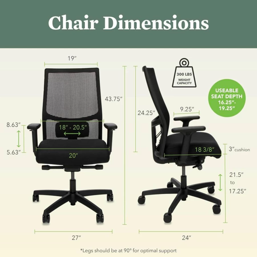 HON Ignition 2.0 Ergonomic Office Chair - Adjustable Tilt Recline, 360° Swivel, Heavy-Duty Wheels, Lumbar Support, Breathable Mesh Back, Comfortable for Home & Office Use, Executive Chair in Blue