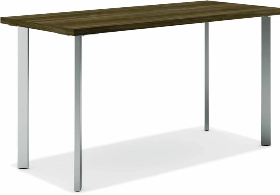 HON Coze 48 Inch Home Office Desk with Natural Wood Top and White Base, Sturdy Computer Workstation