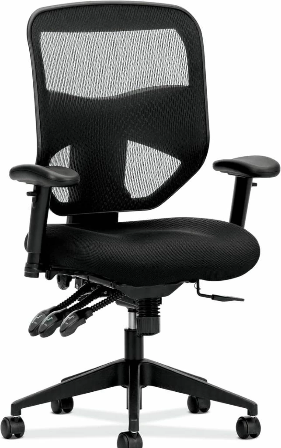 HON Prominent Ergonomic Office Chair - Adjustable Lumbar Support, 360° Swivel, Tilt Recline, Black Task Chair with Adjustable Arms