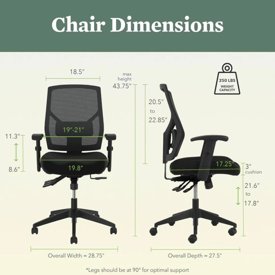HON Crio Ergonomic High Back Office Chair with Adjustable Arms, Lumbar Support, 360 Swivel & Recline, Black Task Chair