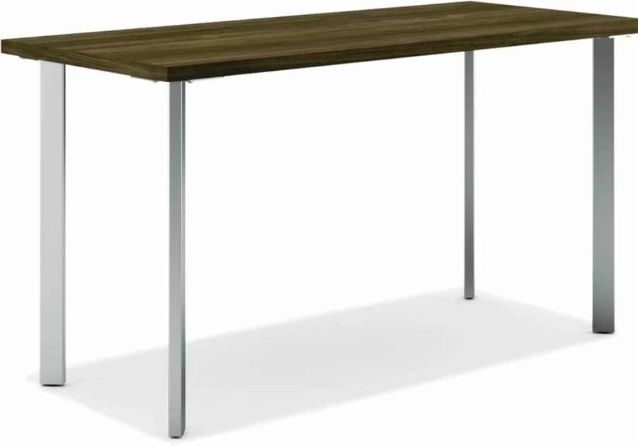 HON Coze 42 Inch Home Office Desk with Natural Wood Top and White Base, Sturdy Computer Work Table for Modern Workspaces