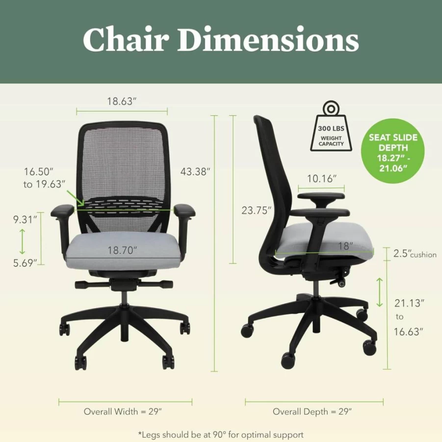 HON Nucleus Black Ergonomic Office Chair with Mesh Back, Synchro-Tilt Recline, Adjustable Lumbar Support & Armrests, Swivel Wheels for Home & Task Work